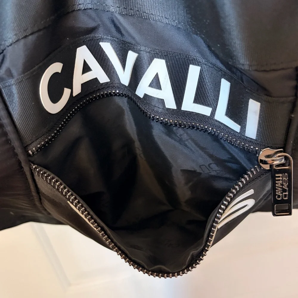 Roberto Cavalli's Cavalli Class Black Weekender Duffle Bag